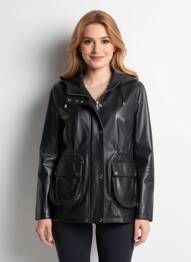 Geacă din piele buzunare negru NOUHAILA CUIR femme