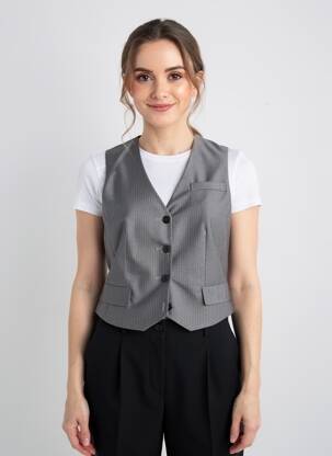 Vestă fără mâneci croială cambrată gri JCL femme