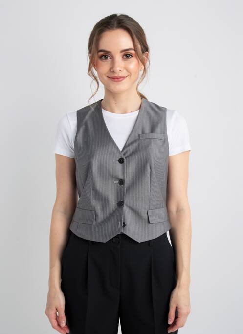 Vestă fără mâneci croială cambrată gri JCL femme