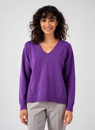 Pulover croială cambrată mâneci lungi violet L'ATELIER D'ANNA femeie