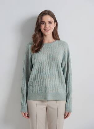 Pulover guler rotund mâneci lungi albastru COPENHAGEN femme