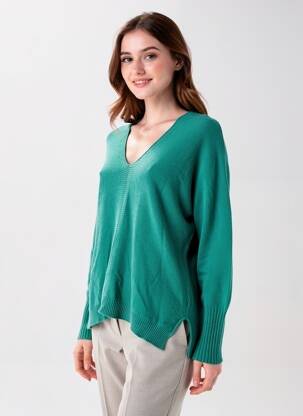 Pulover croială dreaptă mâneci lungi verde LA FEE MARABOUTEE femeie