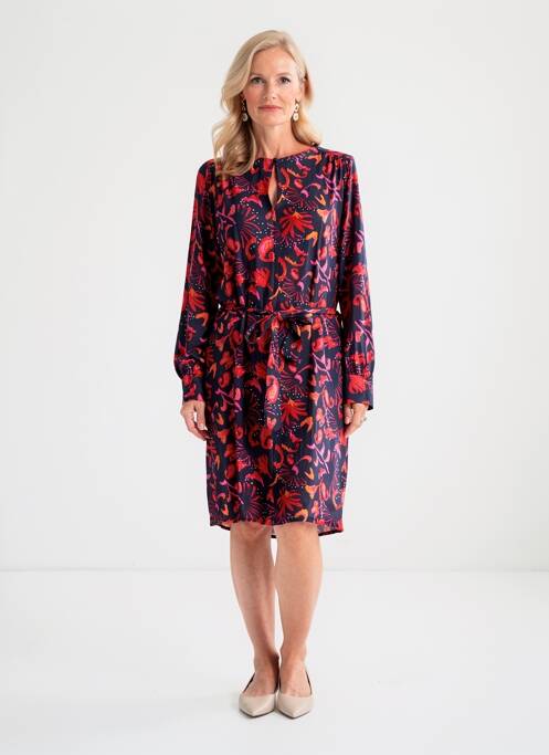 Rochie midi imprimeu fantezie mâneci lungi albastru LA FEE MARABOUTEE femme