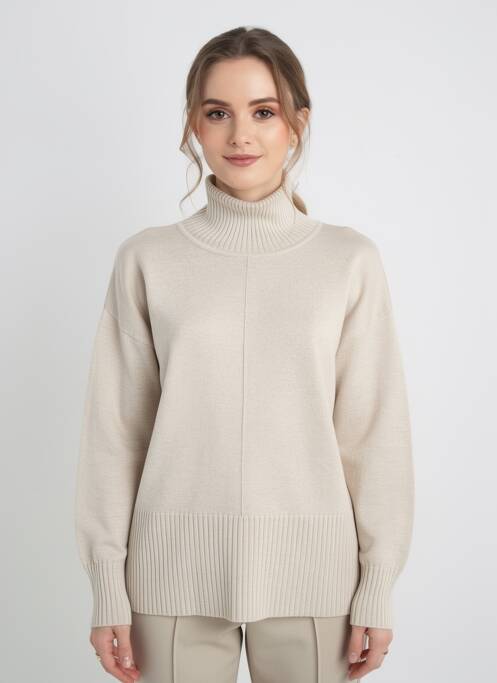 Pulover cu guler înalt mâneci lungi mâneci lungi bej JENSEN femme