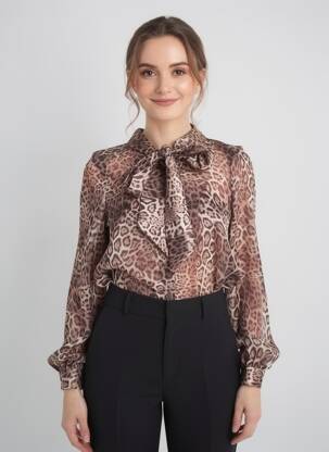 Cămașă țesătură crep mâneci lungi maro TUZZI femme