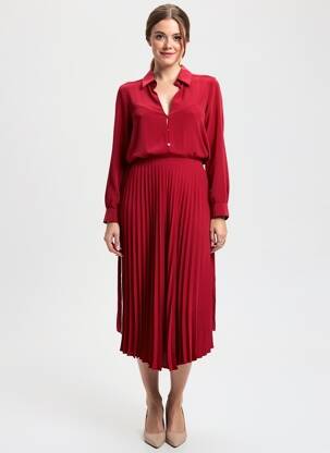 Rochie lungă mâneci lungi mâneci lungi roșu TIFFOSI femeie