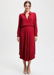 Rochie lungă mâneci lungi mâneci lungi roșu TIFFOSI femeie