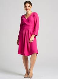 Rochie midi mâneci lungi mâneci lungi roz JOY'S PARIS femme
