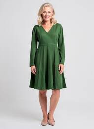 Rochie midi mâneci lungi mâneci lungi verde BL femme