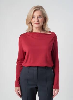 Tricou mâneci lungi mâneci lungi roșu SWEEWË femeie