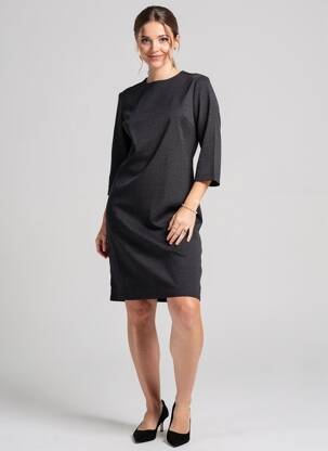Rochie midi mâneci 3/4 mâneci 3/4 negru GEVANA femeie
