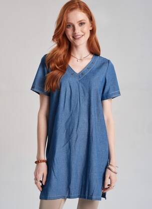 Rochie midi mâneci scurte mâneci scurte albastru GEVANA femeie