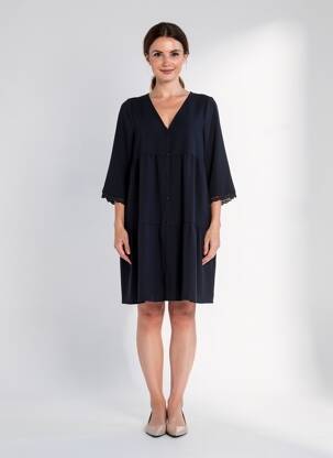 Rochie midi mâneci 3/4 mâneci 3/4 albastru Y'COO femeie