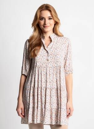 Rochie scurtă mâneci scurte mâneci scurte alb QUATTRO femeie