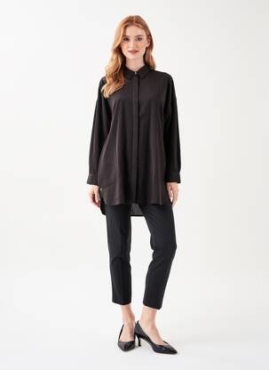 Rochie scurtă mâneci lungi mâneci lungi negru YEST femme