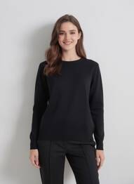 Pulover croială cambrată mâneci lungi negru GEVANA femme