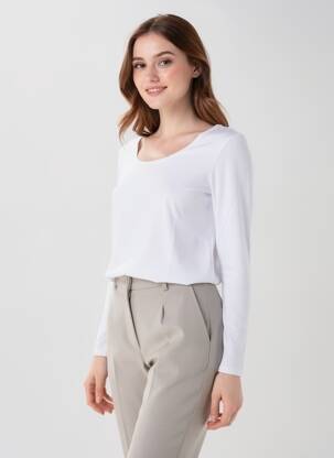 Tricou mâneci lungi mâneci lungi alb GEVANA femeie