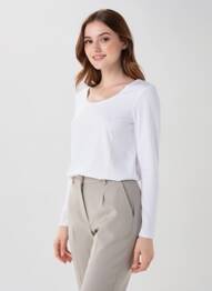 Tricou mâneci lungi mâneci lungi alb GEVANA femme