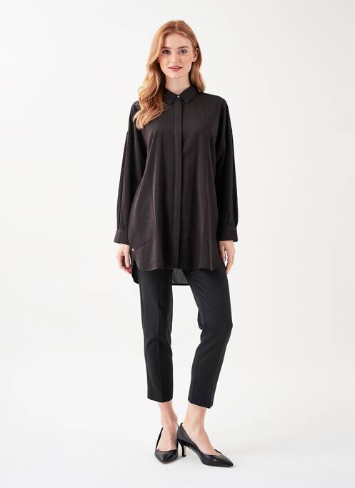 Rochie scurtă mâneci lungi mâneci lungi negru YEST femme