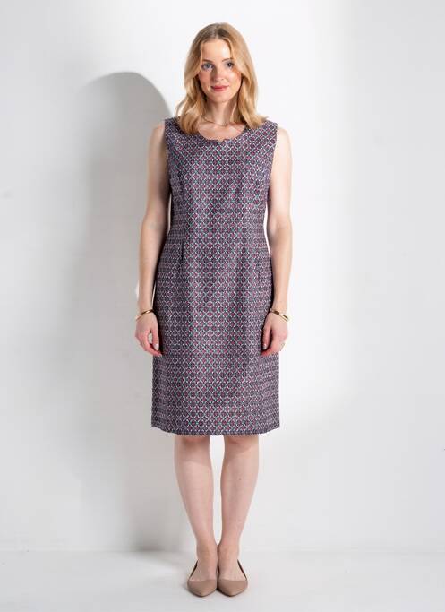 Rochie midi imprimeu fantezie fără mâneci albastru GEVANA femme
