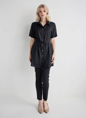 Rochie scurtă mâneci scurte mâneci scurte negru YEST femeie