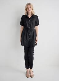 Rochie scurtă mâneci scurte mâneci scurte negru YEST femme