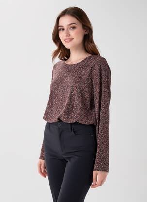 Top elasticitate mâneci lungi negru GEVANA femeie