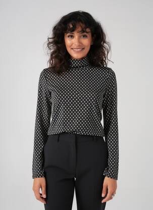 Top elasticitate mâneci lungi negru YEST femeie