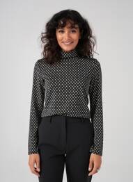 Top elasticitate mâneci lungi negru YEST femme