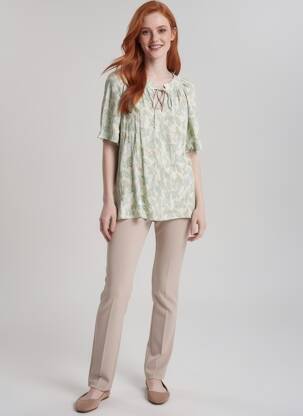 Top imprimeu fantezie mâneci scurte verde YEST femeie