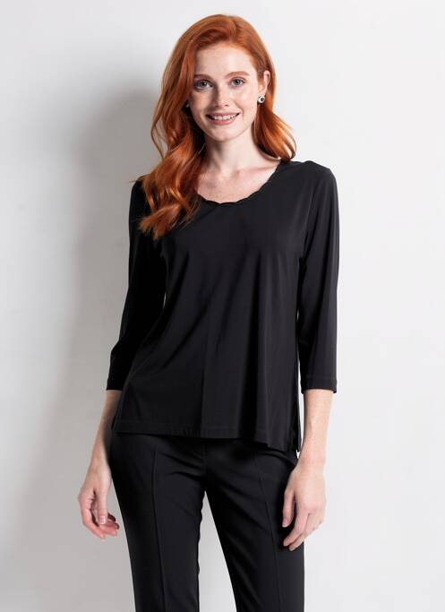 Top țesătură jersey mâneci lungi negru GELCO femme