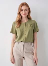 Cămașă mâneci scurte mâneci scurte verde GEVANA femme
