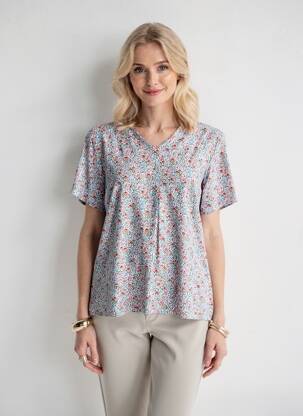 Tricou imprimeu fantezie mâneci scurte alb GEVANA femeie