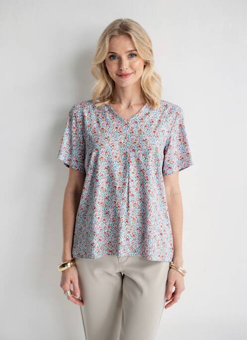 Tricou imprimeu fantezie mâneci scurte alb GEVANA femme