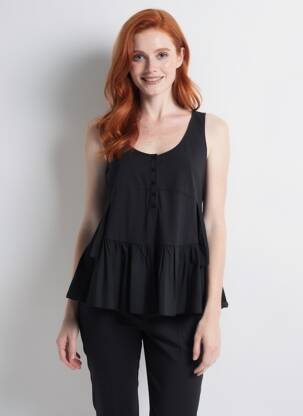 Top croială cambrată fără mâneci negru MYRINE ANTWERP femeie