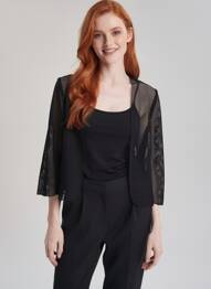 Vestă cu mâneci lungi mâneci 3/4 negru GEVANA femme