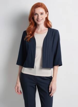 Bolero țesătură crep albastru GEVANA femme