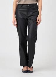 Pantalon slim țesătură acoperită mărime normală negru GEVANA femme