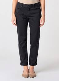 Jegging țesătură poplin mărime normală negru GEVANA femme
