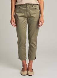 Pantalon trei sferturi elasticitate mărime normală verde GEVANA femme