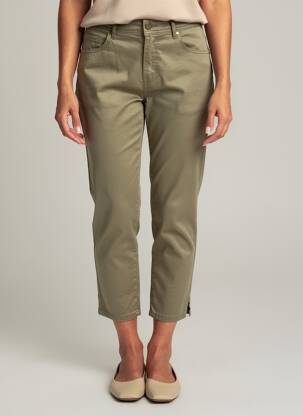 Pantalon trei sferturi elasticitate mărime normală verde GEVANA femme