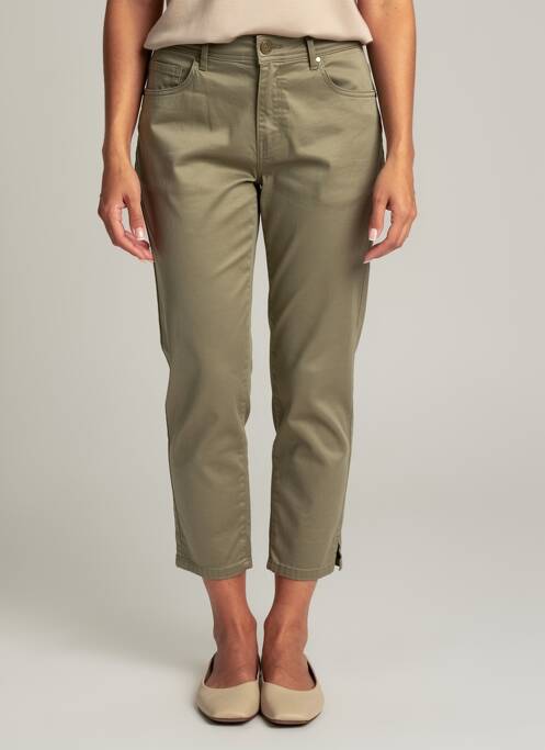 Pantalon trei sferturi elasticitate mărime normală verde GEVANA femme