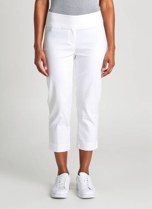 Pantalon trei sferturi elasticitate mărime normală alb YEST femme