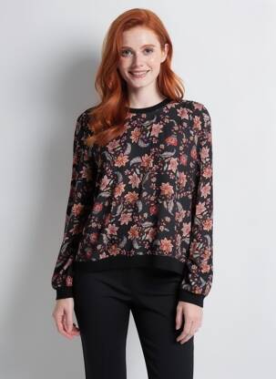 Tricou mâneci lungi mâneci lungi negru GRIFFON femeie