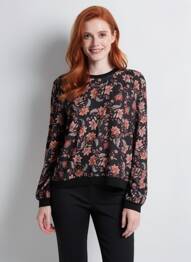 Tricou mâneci lungi mâneci lungi negru GRIFFON femme