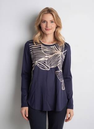 Tricou mâneci lungi mâneci lungi albastru BARBARA LEBEK femeie