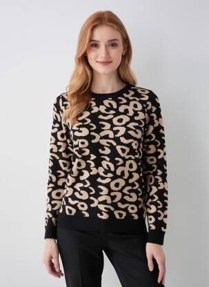 Pulover croială cambrată mâneci lungi negru MICHA femeie