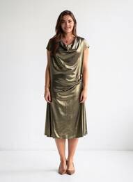 Rochie midi mâneci scurte mâneci scurte auriu LE SINGE DE JULIE femme