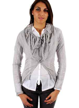 Vestă cu mâneci lungi gri perlat ET COMPAGNIE femeie