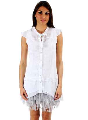 Tunică mâneci lungi alb ET COMPAGNIE femeie